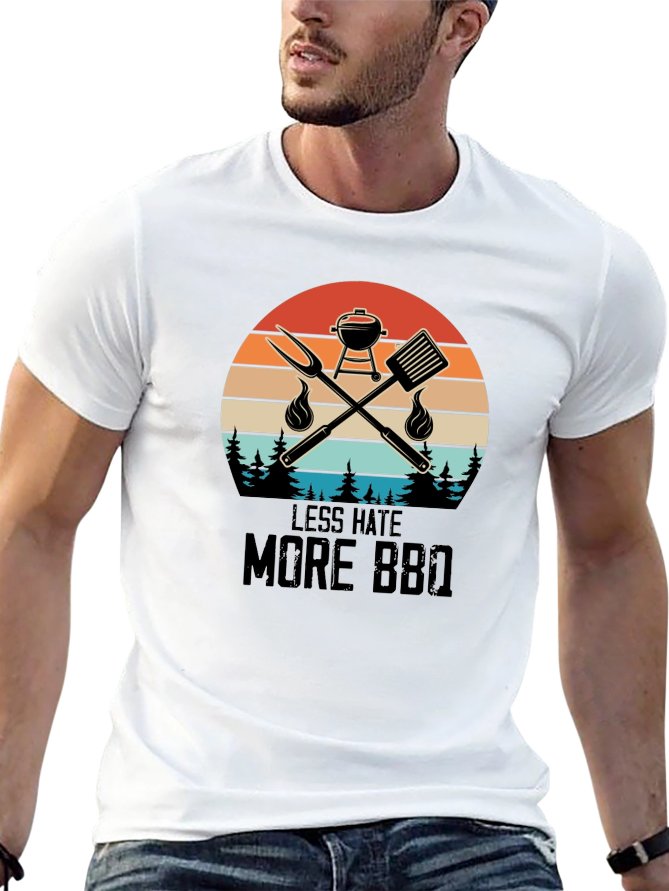 Less Hate More BBQ Graphic Tee