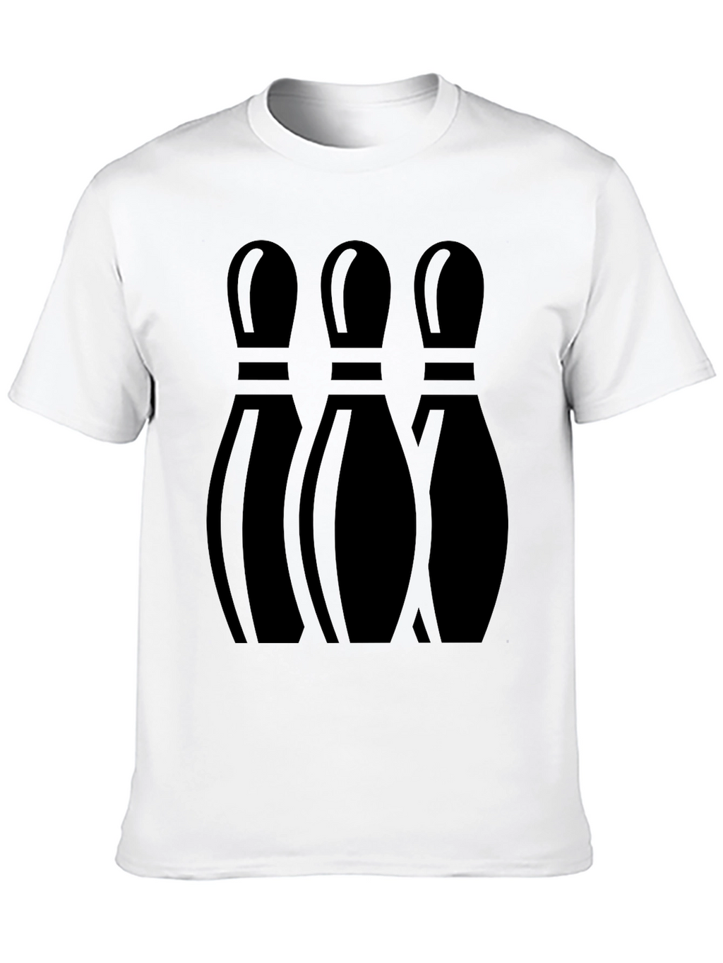 Mens Bowling Pin Graphic Print T-Shirt - Black
