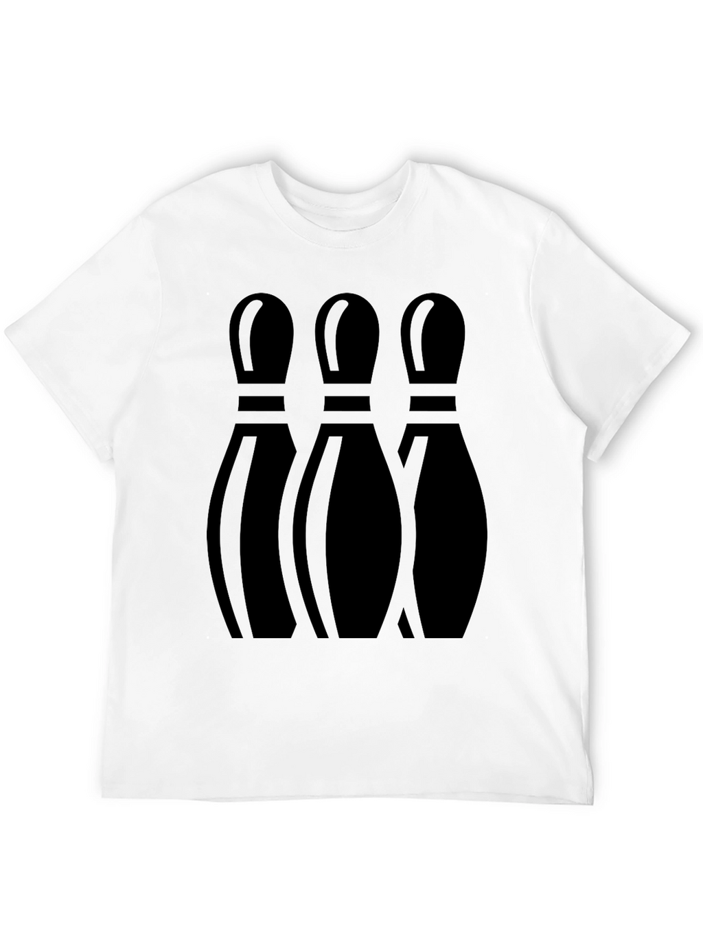 Mens Bowling Pin Graphic Print T-Shirt - Black