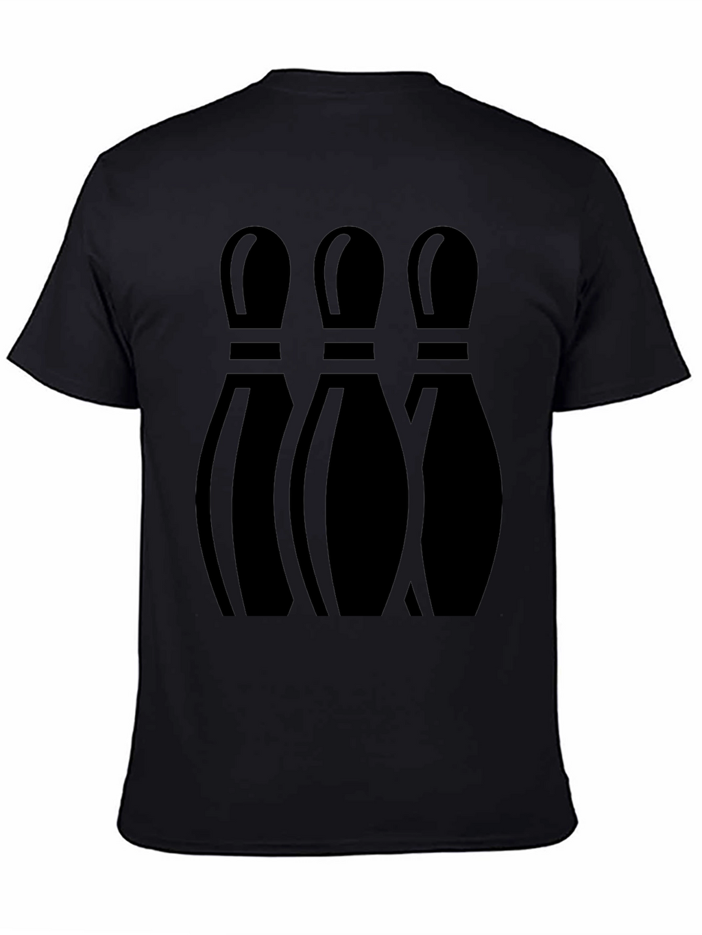 Mens Bowling Pin Graphic Print T-Shirt - Black