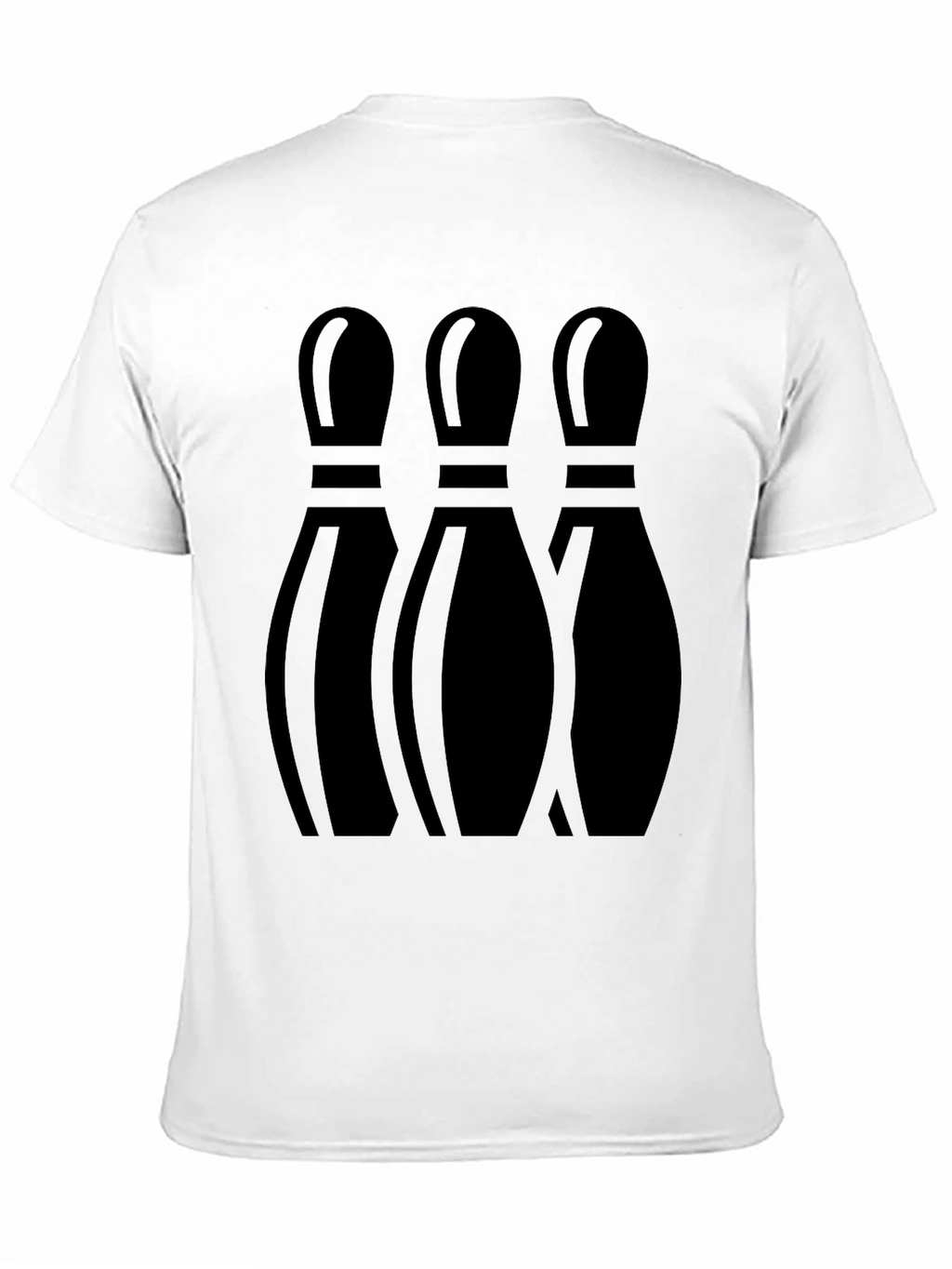 Mens Bowling Pin Graphic Print T-Shirt - Black