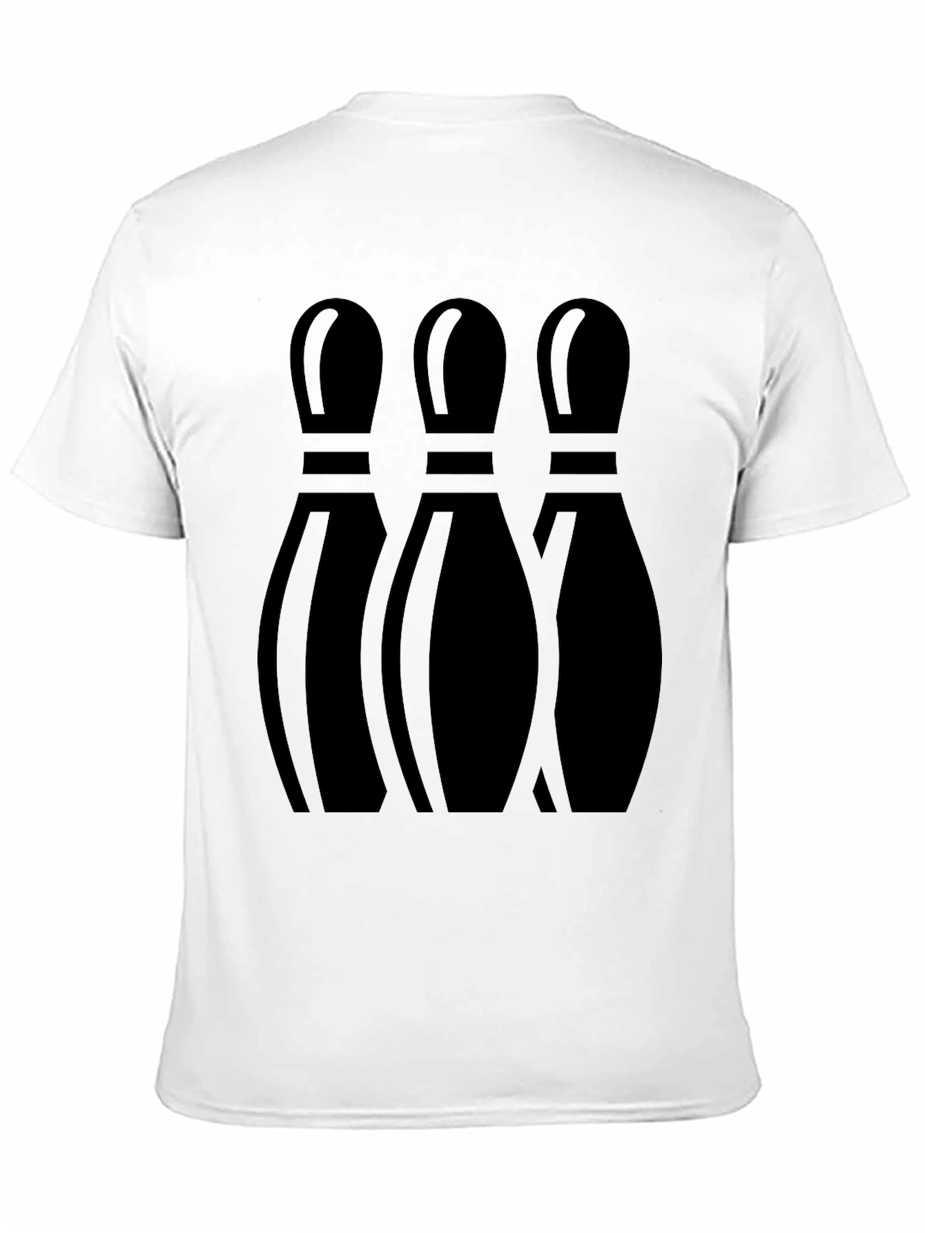 Mens Bowling Pin Graphic Print T-Shirt - Black