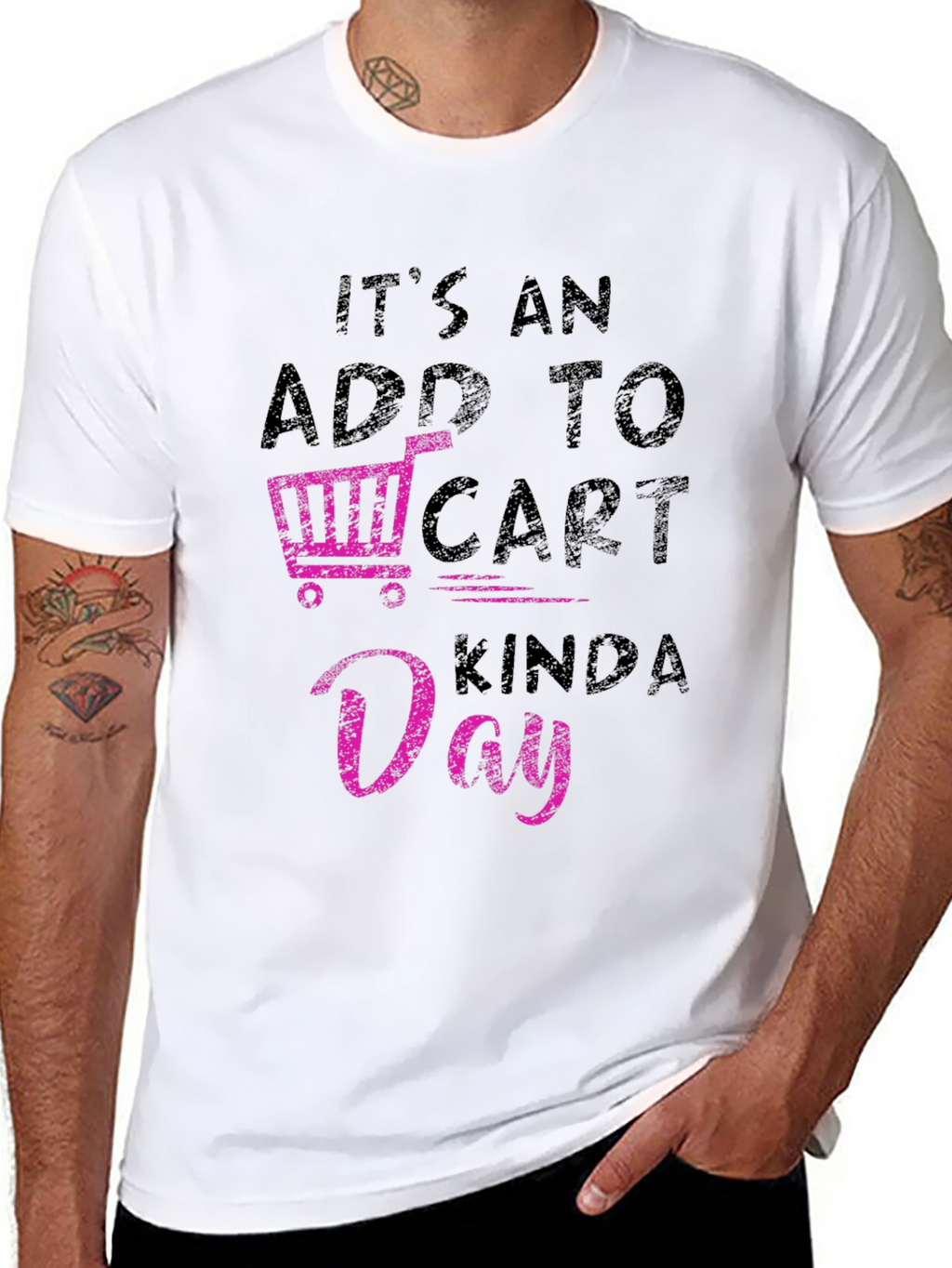 Add to Cart Kinda Day Black T-Shirt