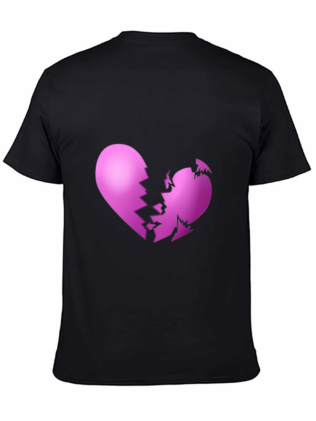 Broken Heart Graphic Black T-Shirt