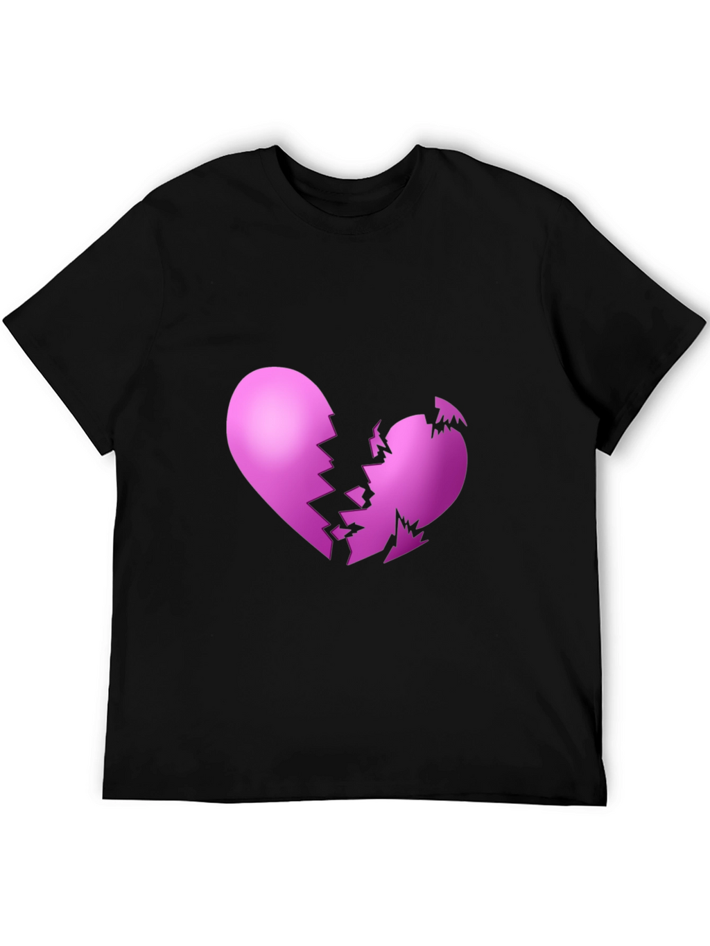 Broken Heart Graphic Black T-Shirt