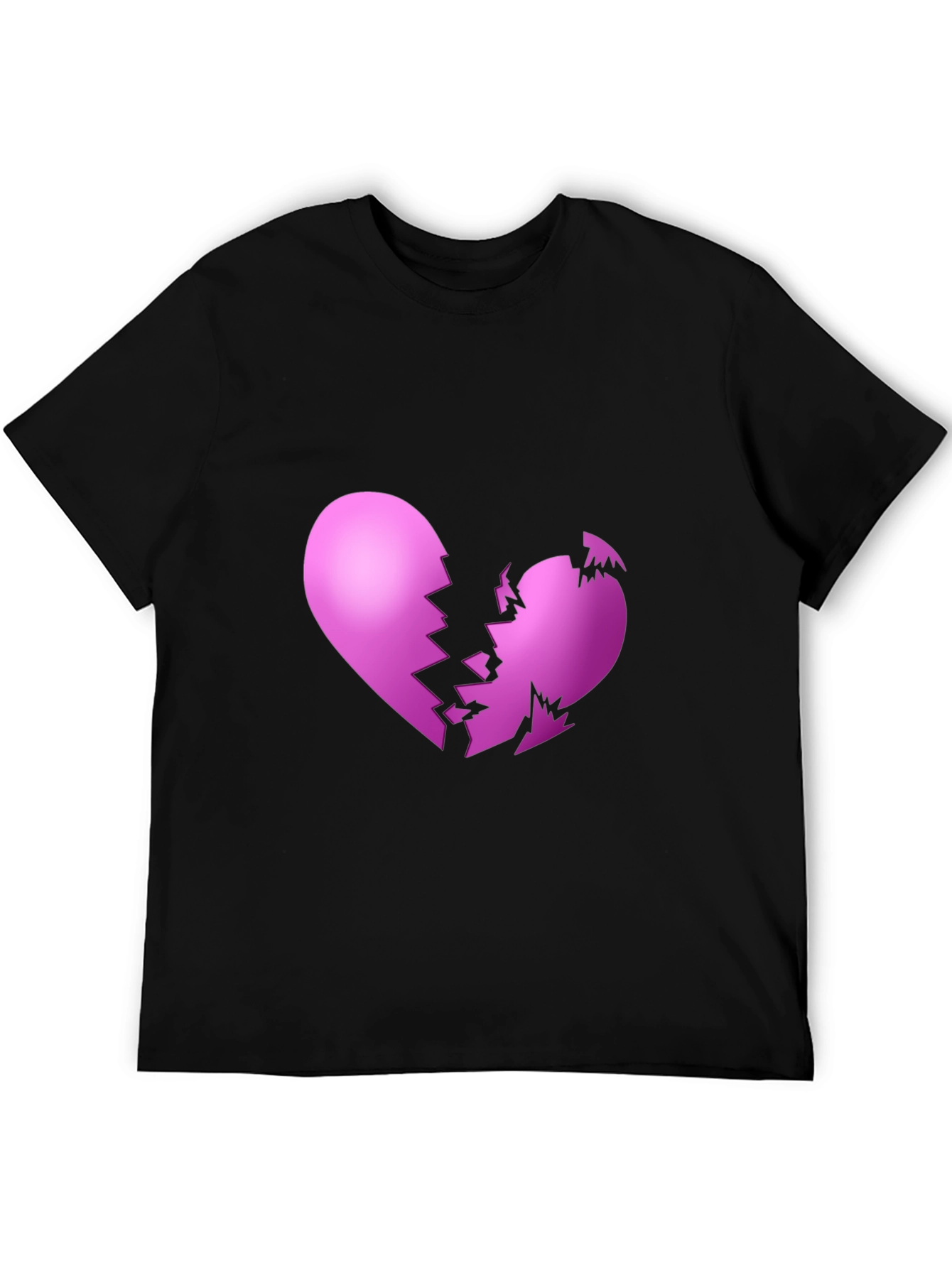 Broken Heart Graphic Black T-Shirt