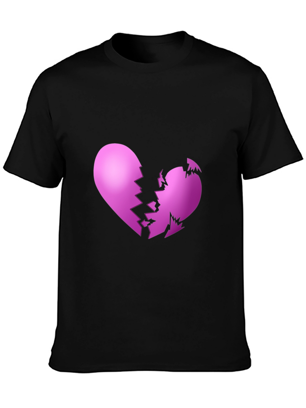 Broken Heart Graphic Black T-Shirt