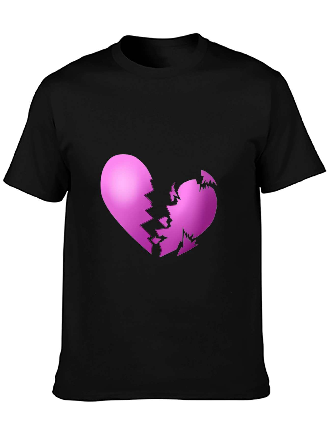 Broken Heart Graphic Black T-Shirt