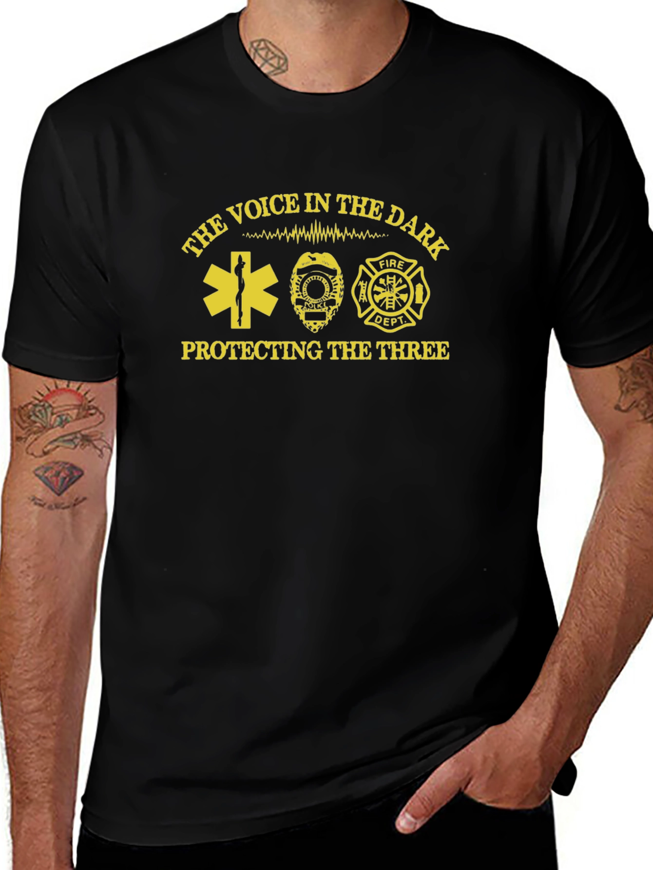 Voice in the Dark T-Shirt - EMS Police Fire Dept