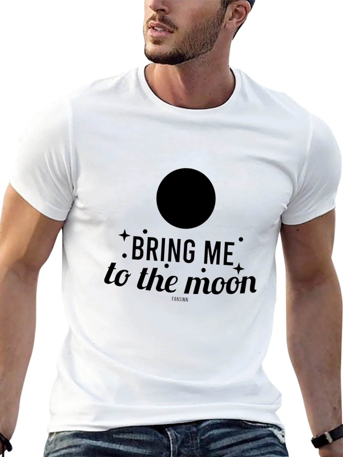 Bring Me to the Moon Graphic Black T-Shirt