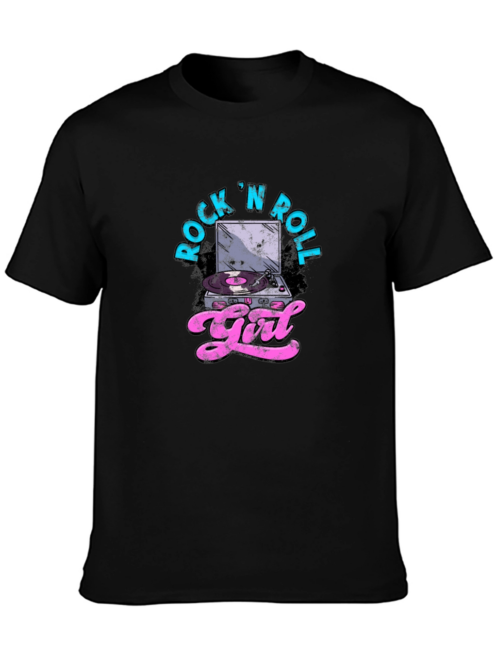 Rock N Roll Girl Graphic T-Shirt - Black