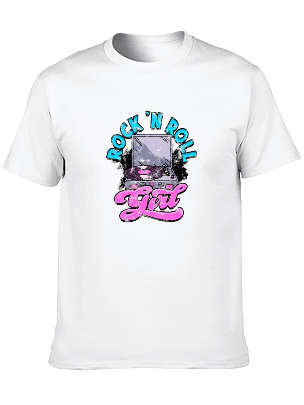 Rock N Roll Girl Graphic T-Shirt - Black