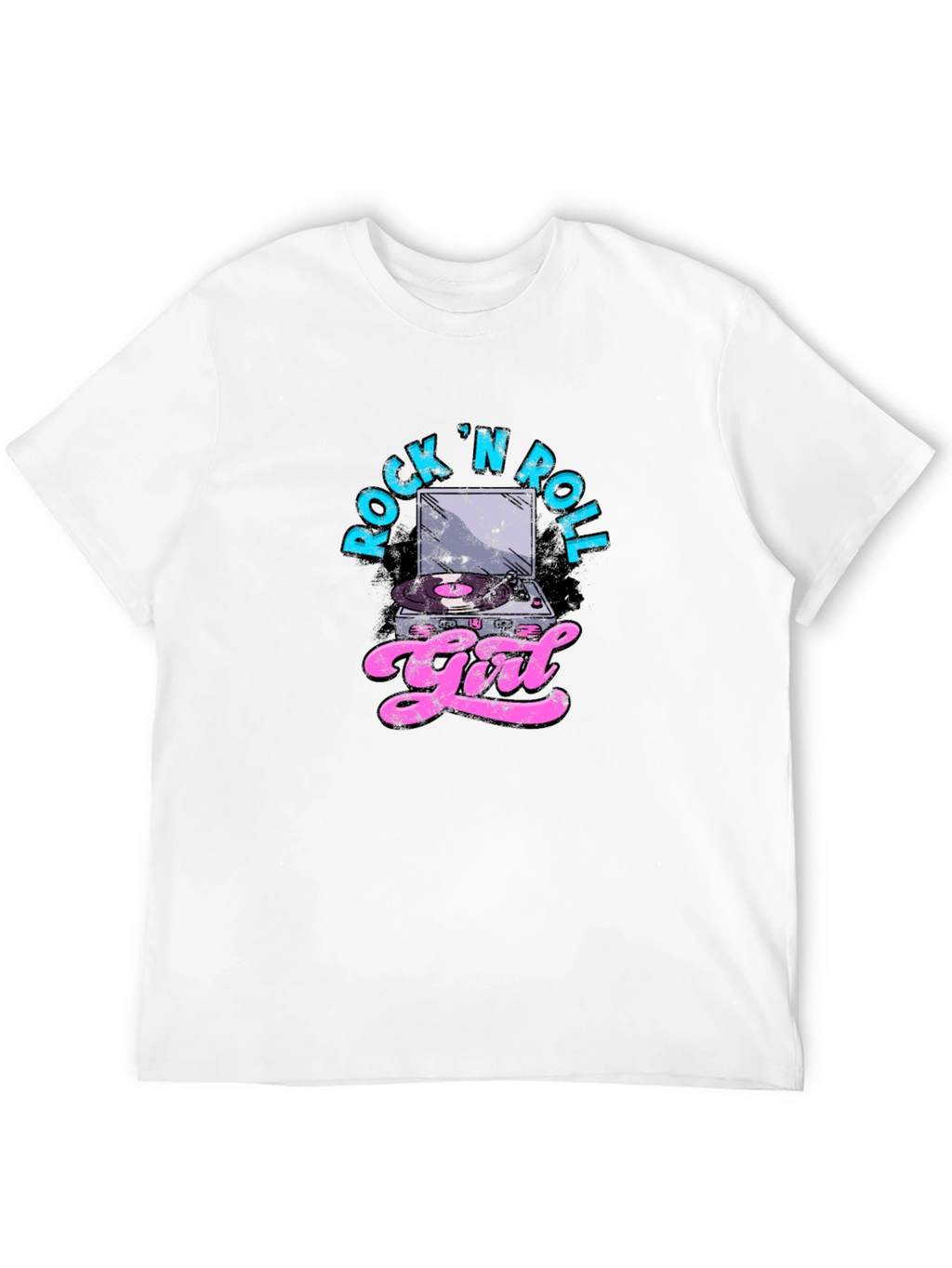 Rock N Roll Girl Graphic T-Shirt - Black