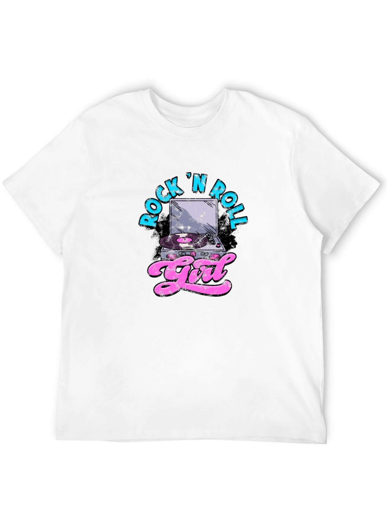 Rock N Roll Girl Graphic T-Shirt - Black
