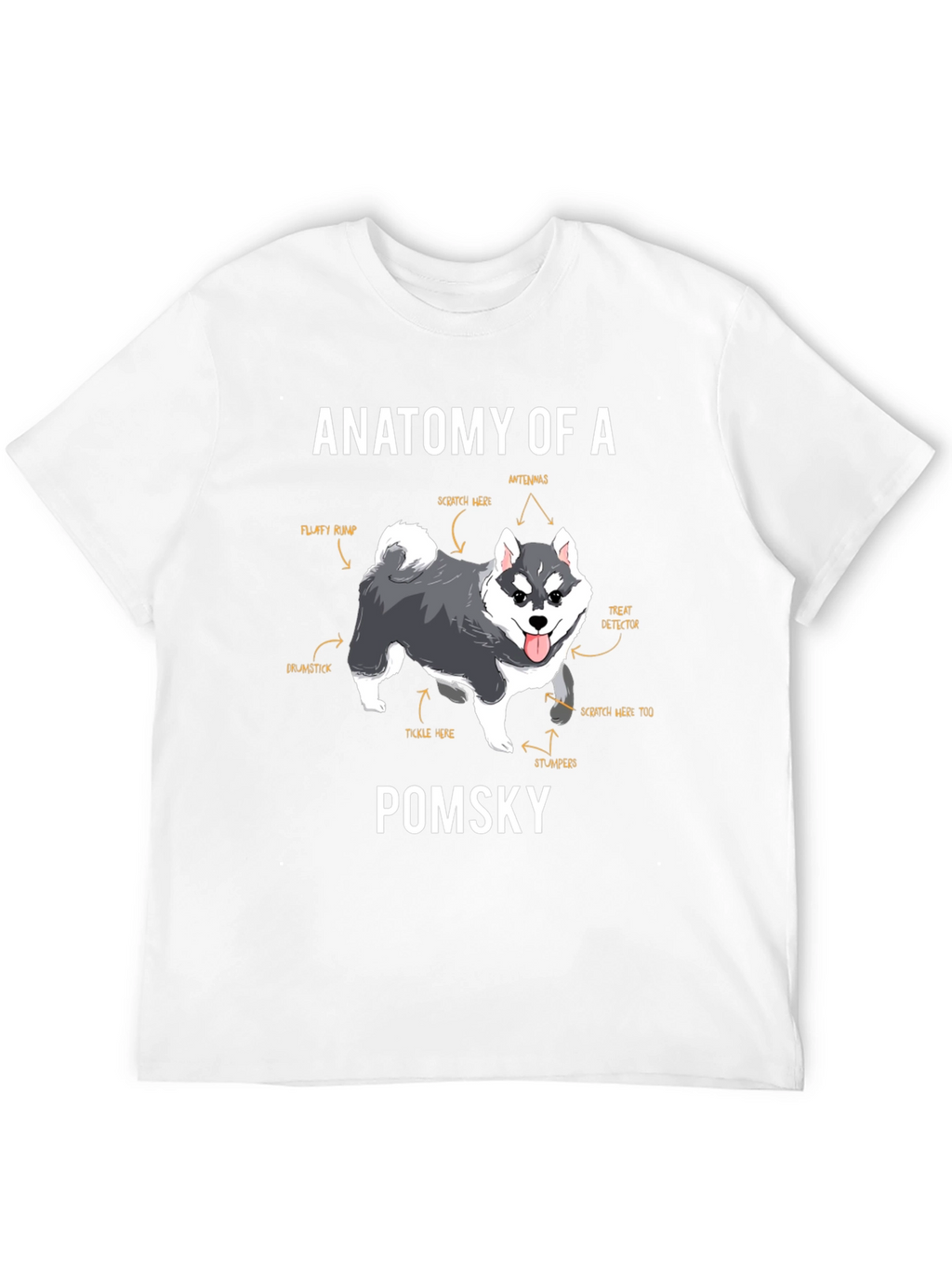 Pomsky Anatomy T-Shirt – Funny Dog Lover Graphic Tee