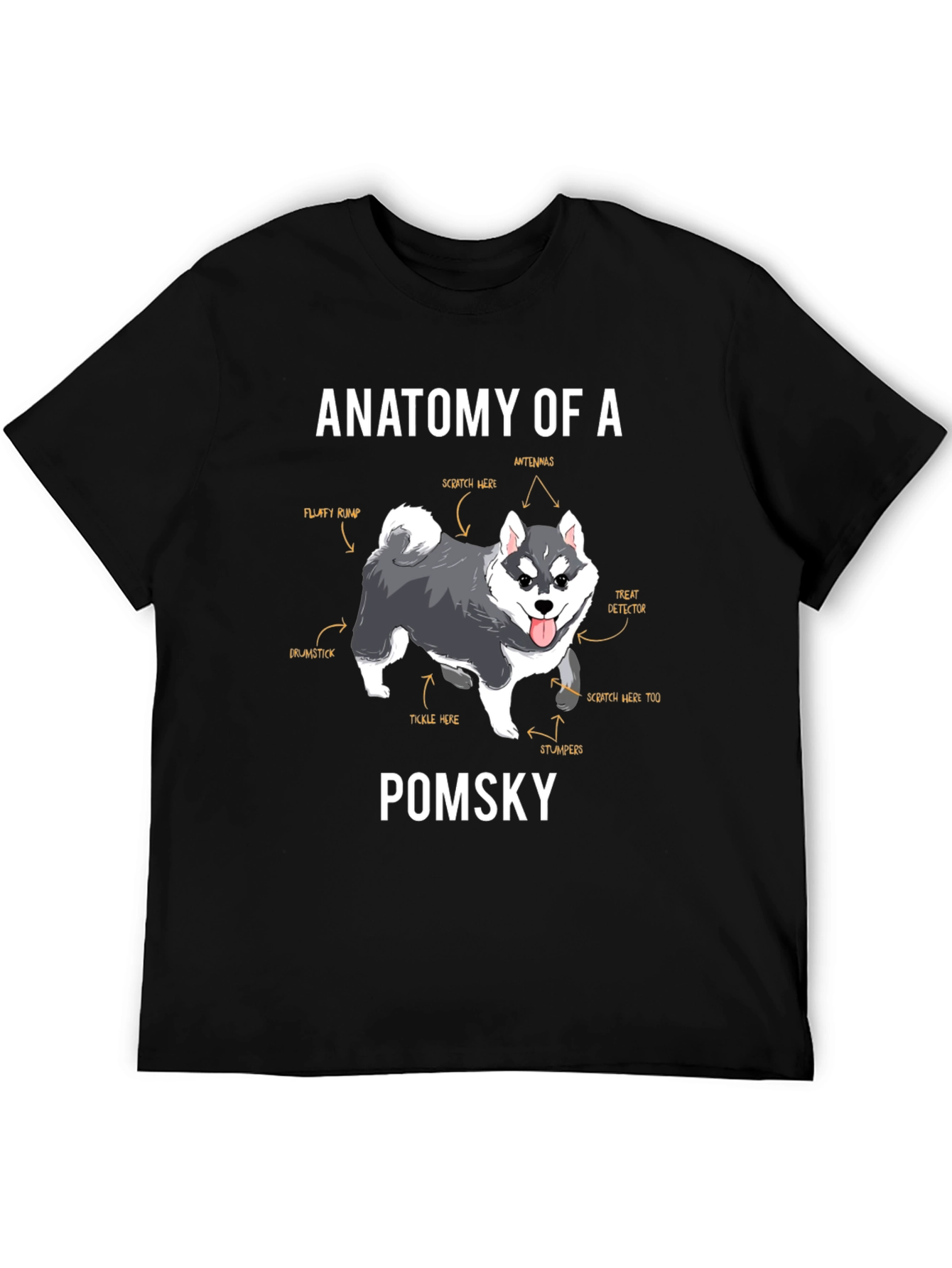 Pomsky Anatomy T-Shirt – Funny Dog Lover Graphic Tee