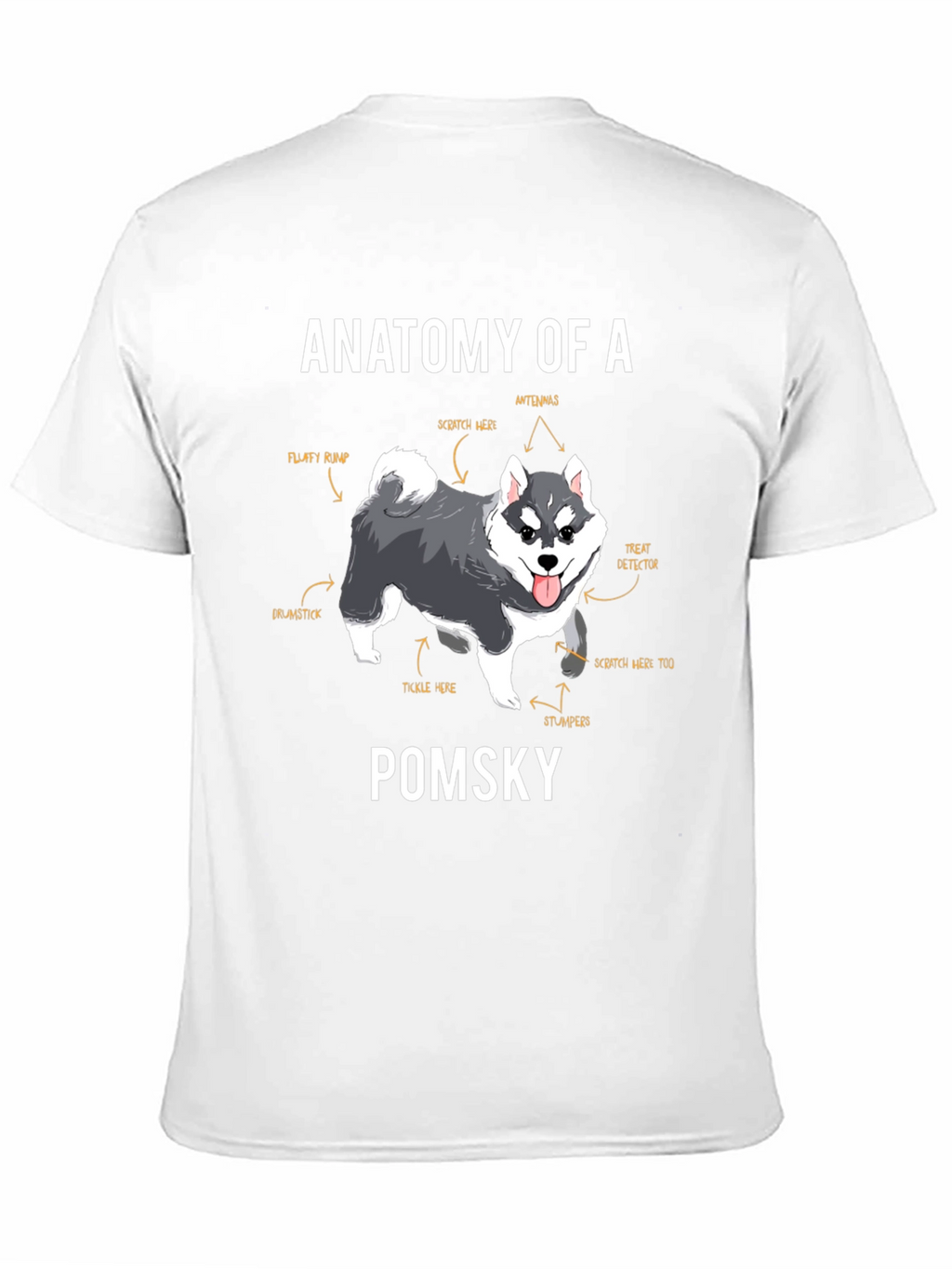 Pomsky Anatomy T-Shirt – Funny Dog Lover Graphic Tee
