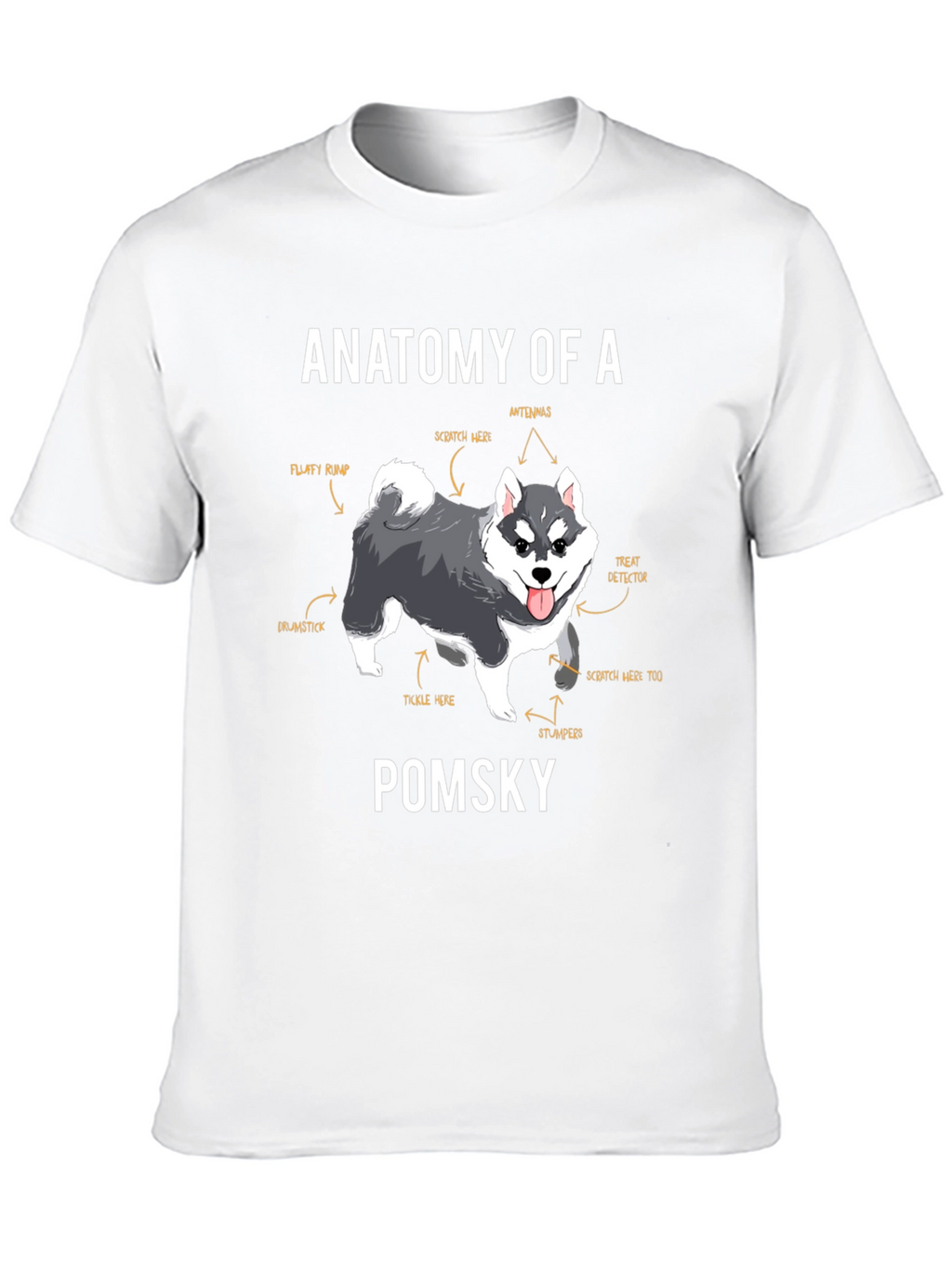 Pomsky Anatomy T-Shirt – Funny Dog Lover Graphic Tee