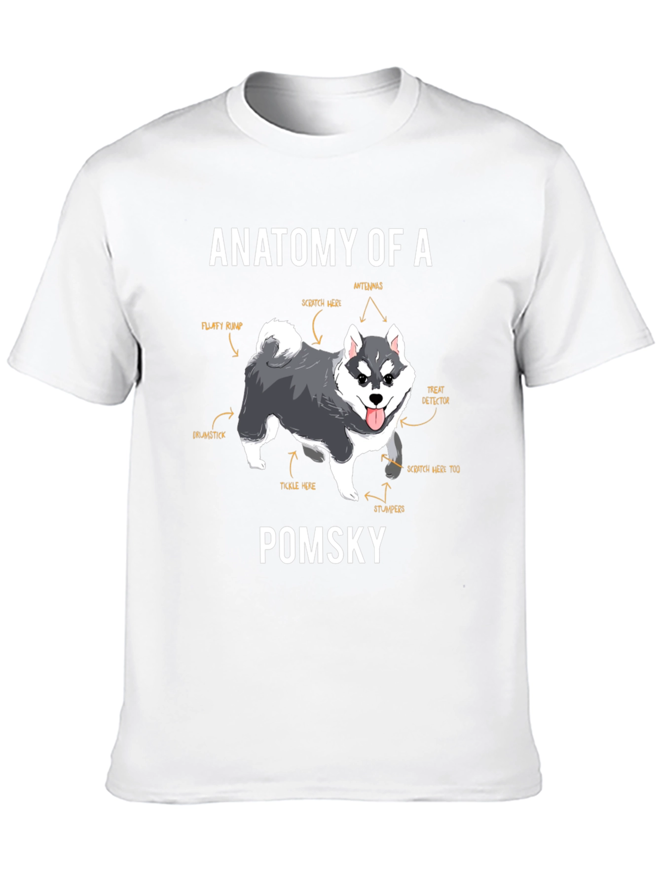 Pomsky Anatomy T-Shirt – Funny Dog Lover Graphic Tee