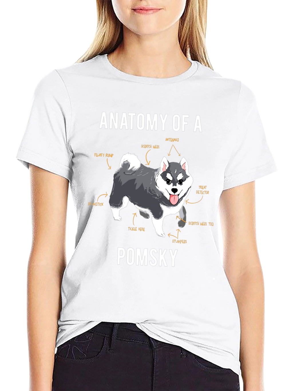 Pomsky Anatomy T-Shirt – Funny Dog Lover Graphic Tee