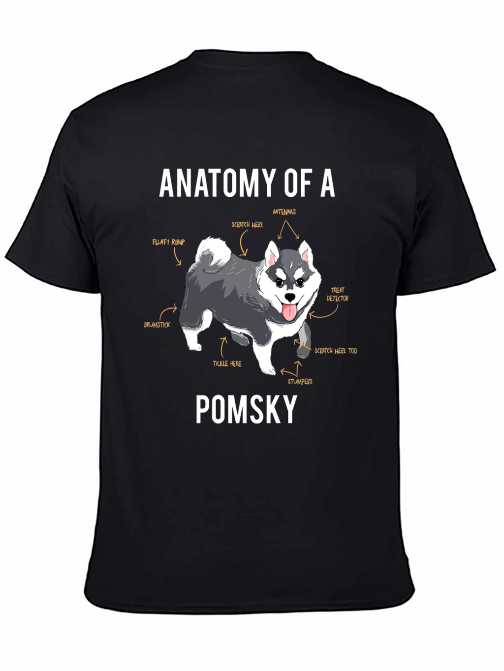 Pomsky Anatomy T-Shirt – Funny Dog Lover Graphic Tee