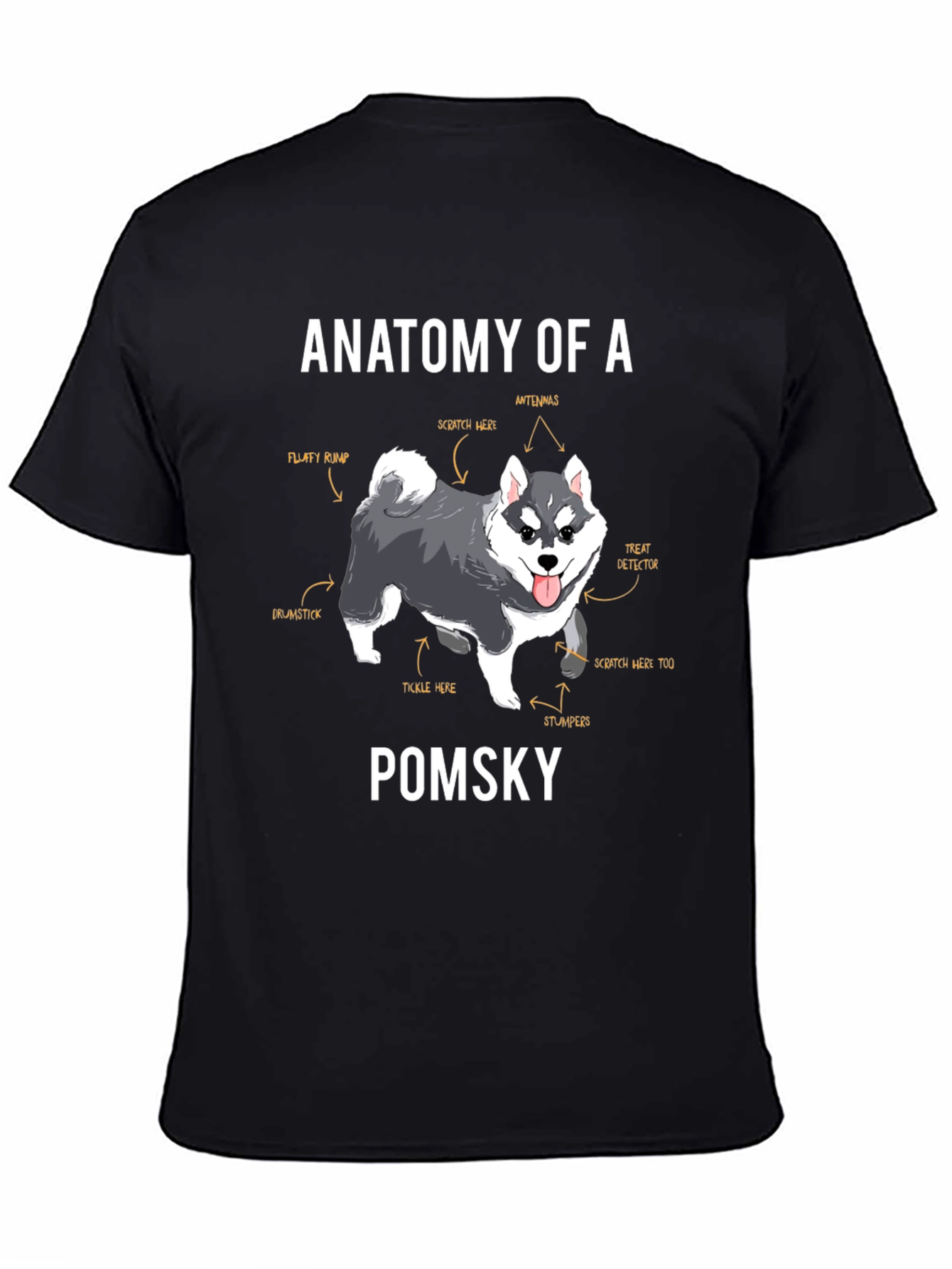 Pomsky Anatomy T-Shirt – Funny Dog Lover Graphic Tee