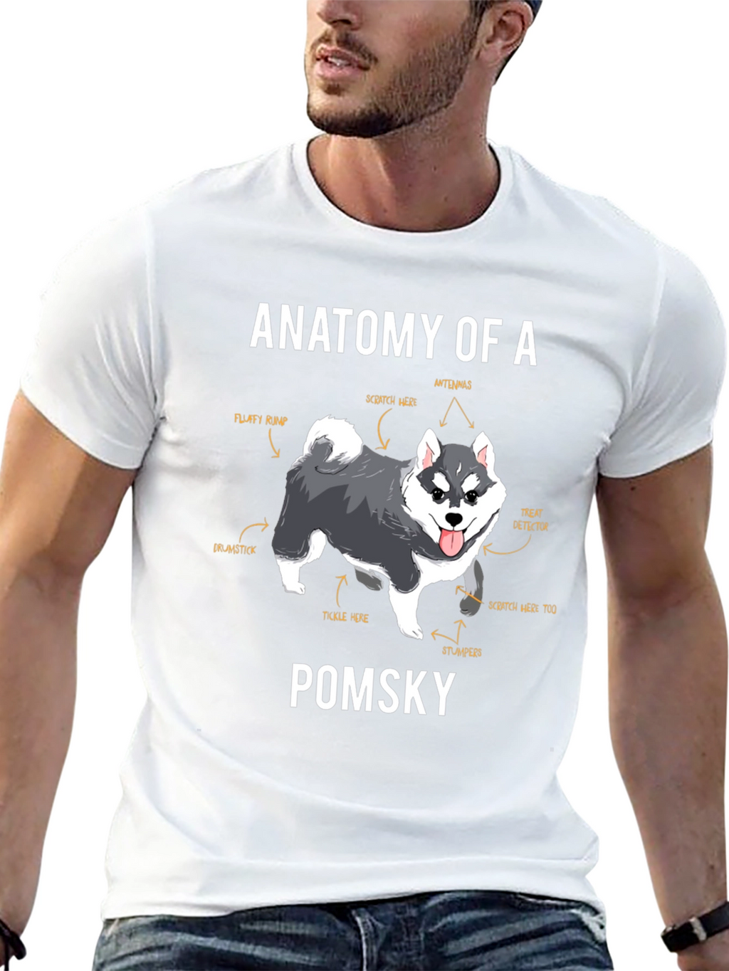 Pomsky Anatomy T-Shirt – Funny Dog Lover Graphic Tee