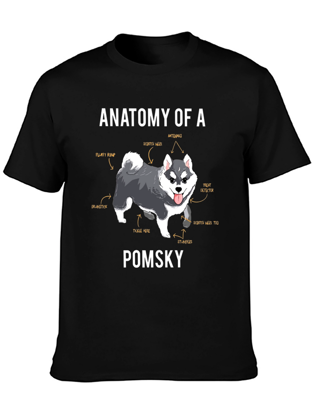 Pomsky Anatomy T-Shirt – Funny Dog Lover Graphic Tee