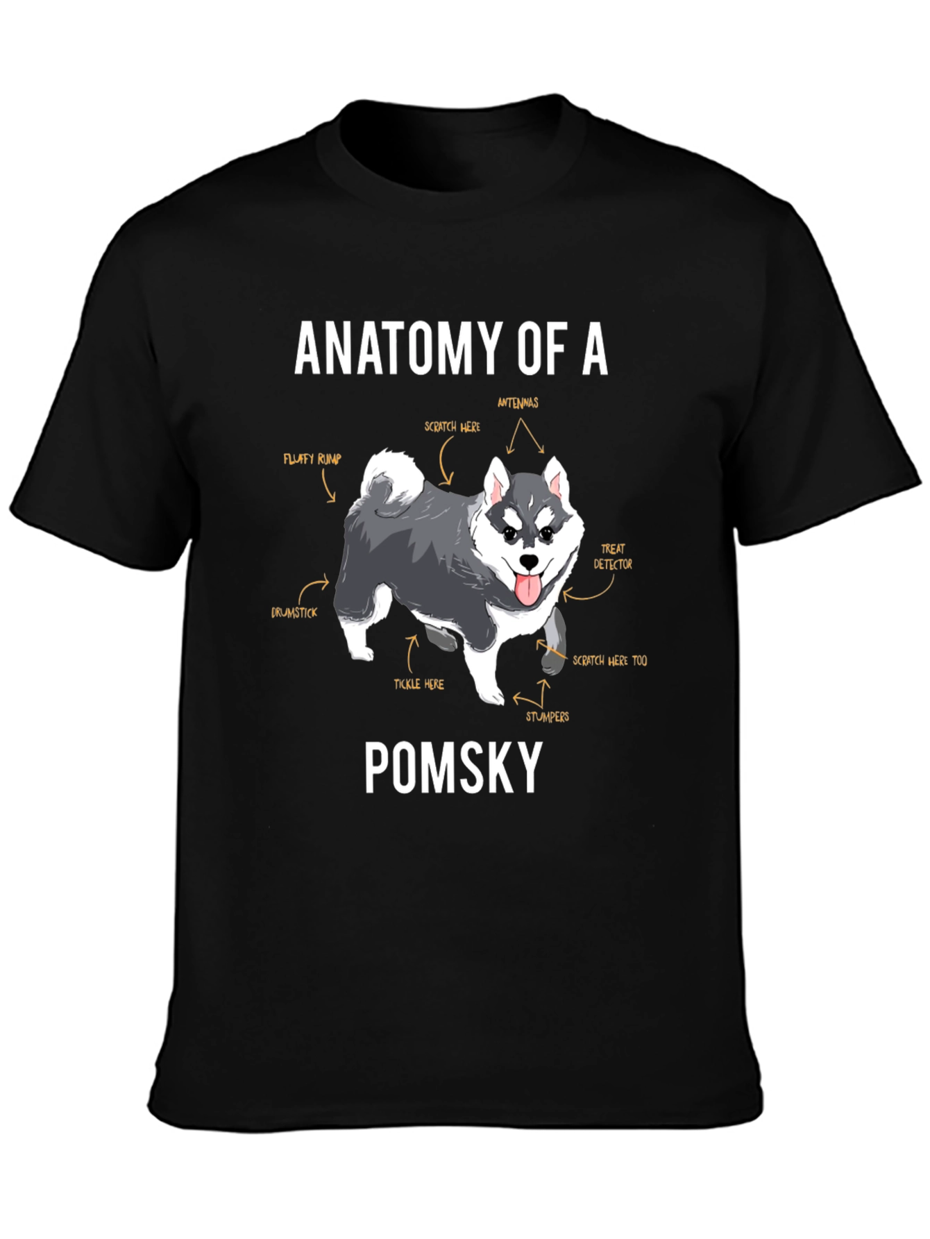 Pomsky Anatomy T-Shirt – Funny Dog Lover Graphic Tee
