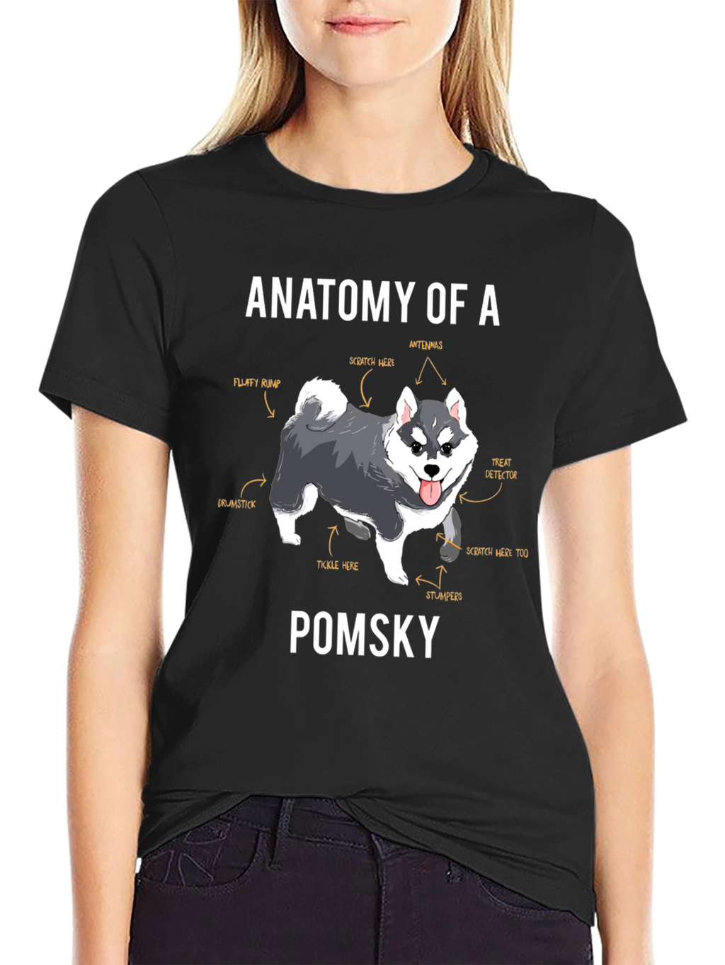 Pomsky Anatomy T-Shirt – Funny Dog Lover Graphic Tee