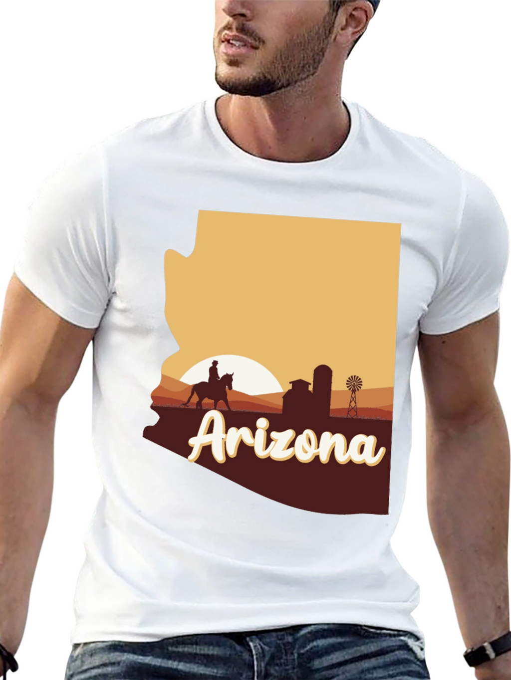Arizona Graphic T-Shirt - Desert Sunset State Pride Tee