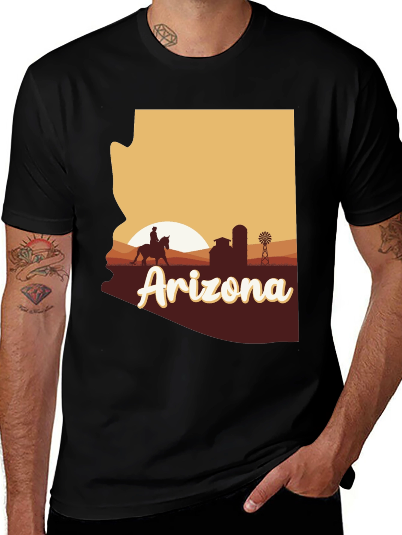 Arizona Graphic T-Shirt - Desert Sunset State Pride Tee