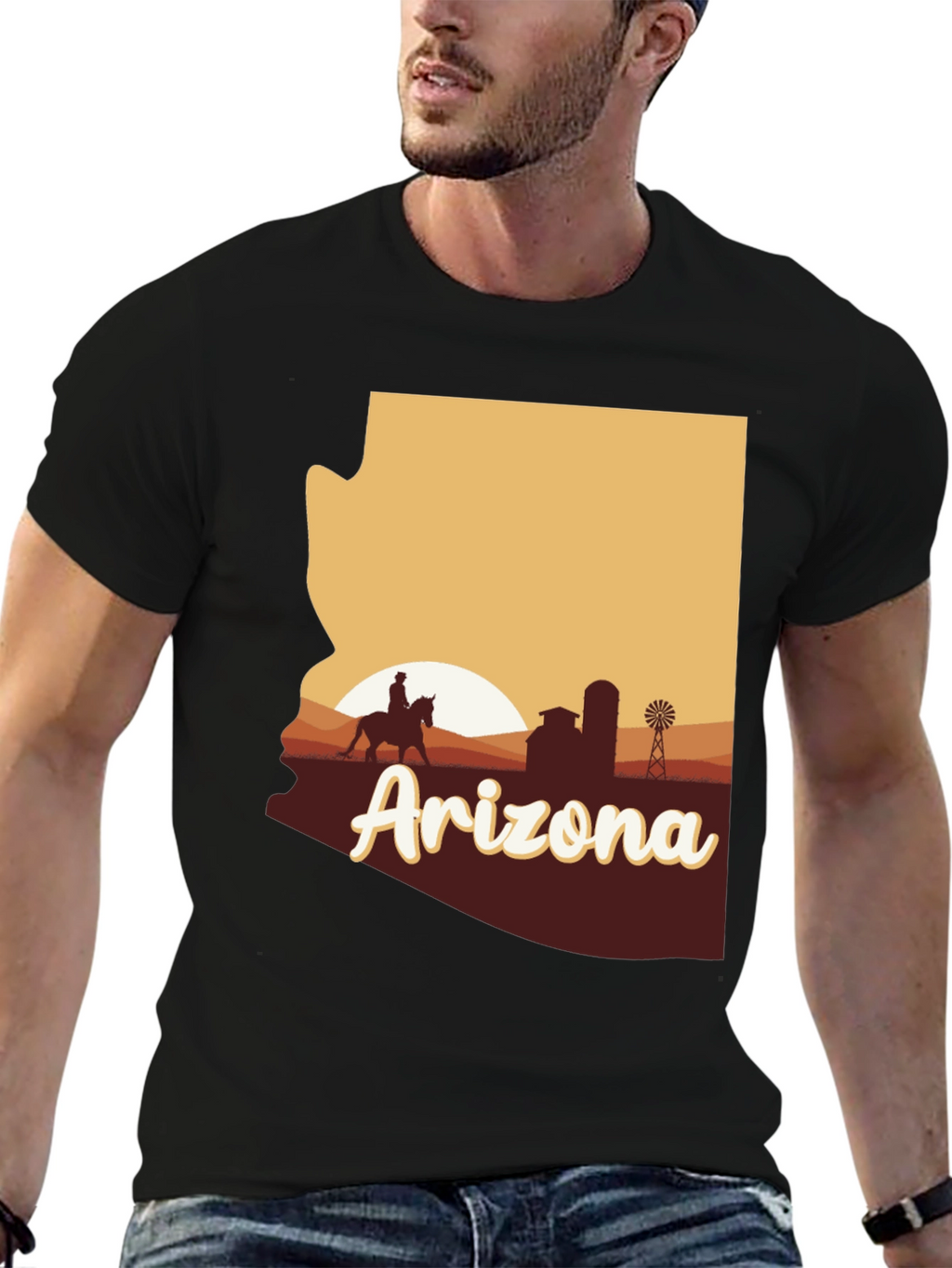 Arizona Graphic T-Shirt - Desert Sunset State Pride Tee