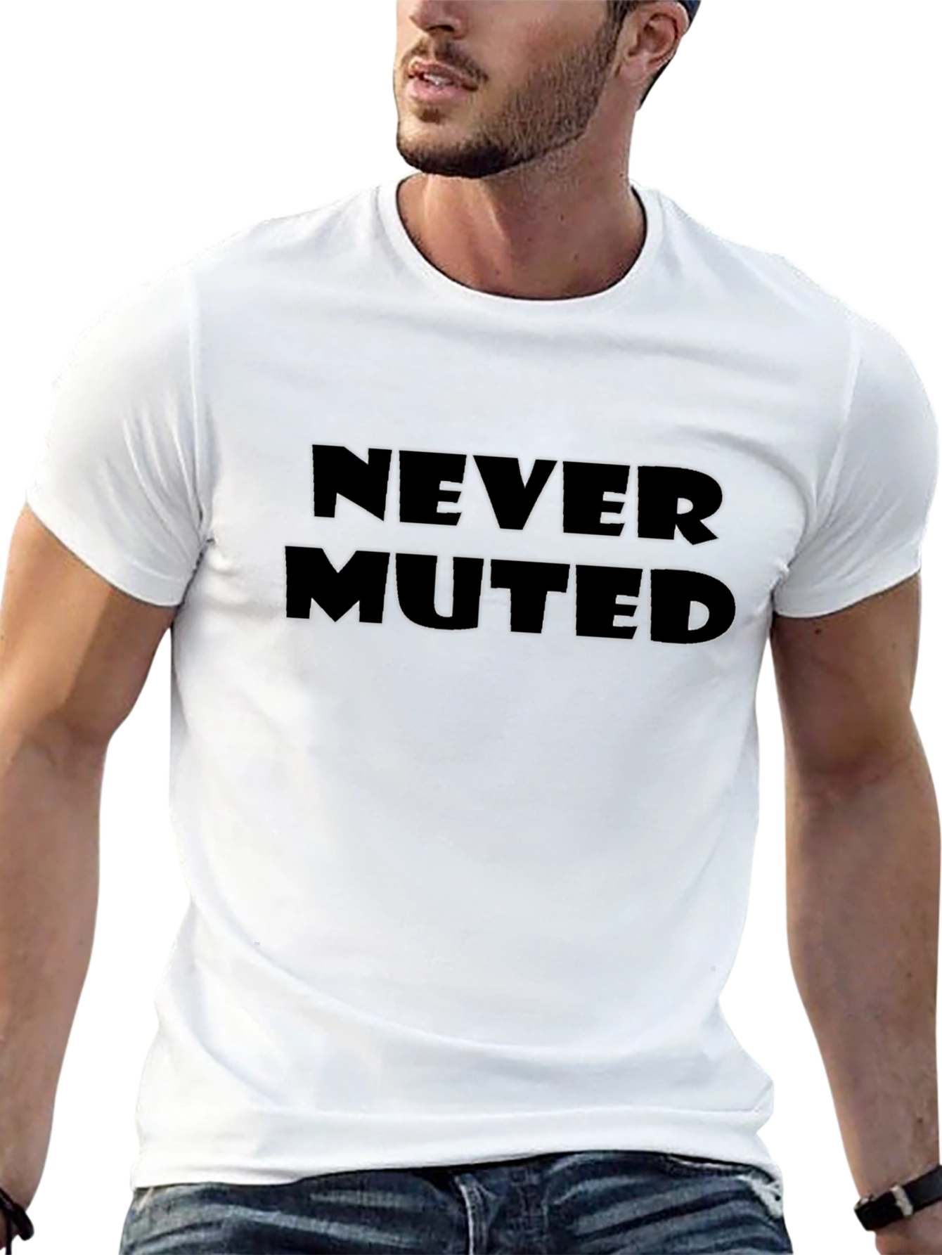 Never Muted Black T-Shirt - Express Yourself!