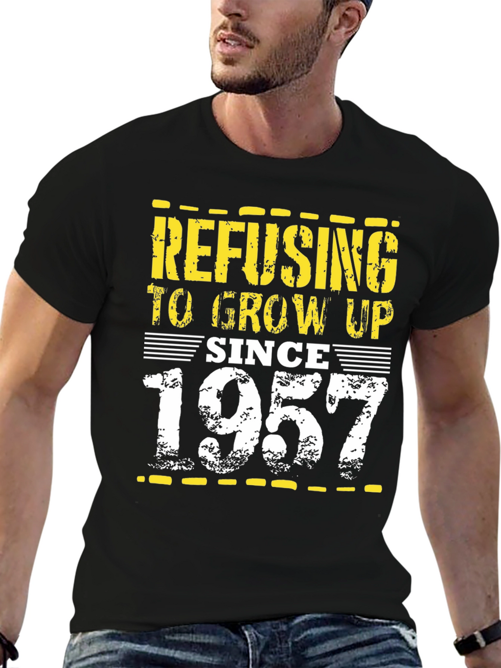 Refusing to Grow Up Since 1957 Black T-Shirt