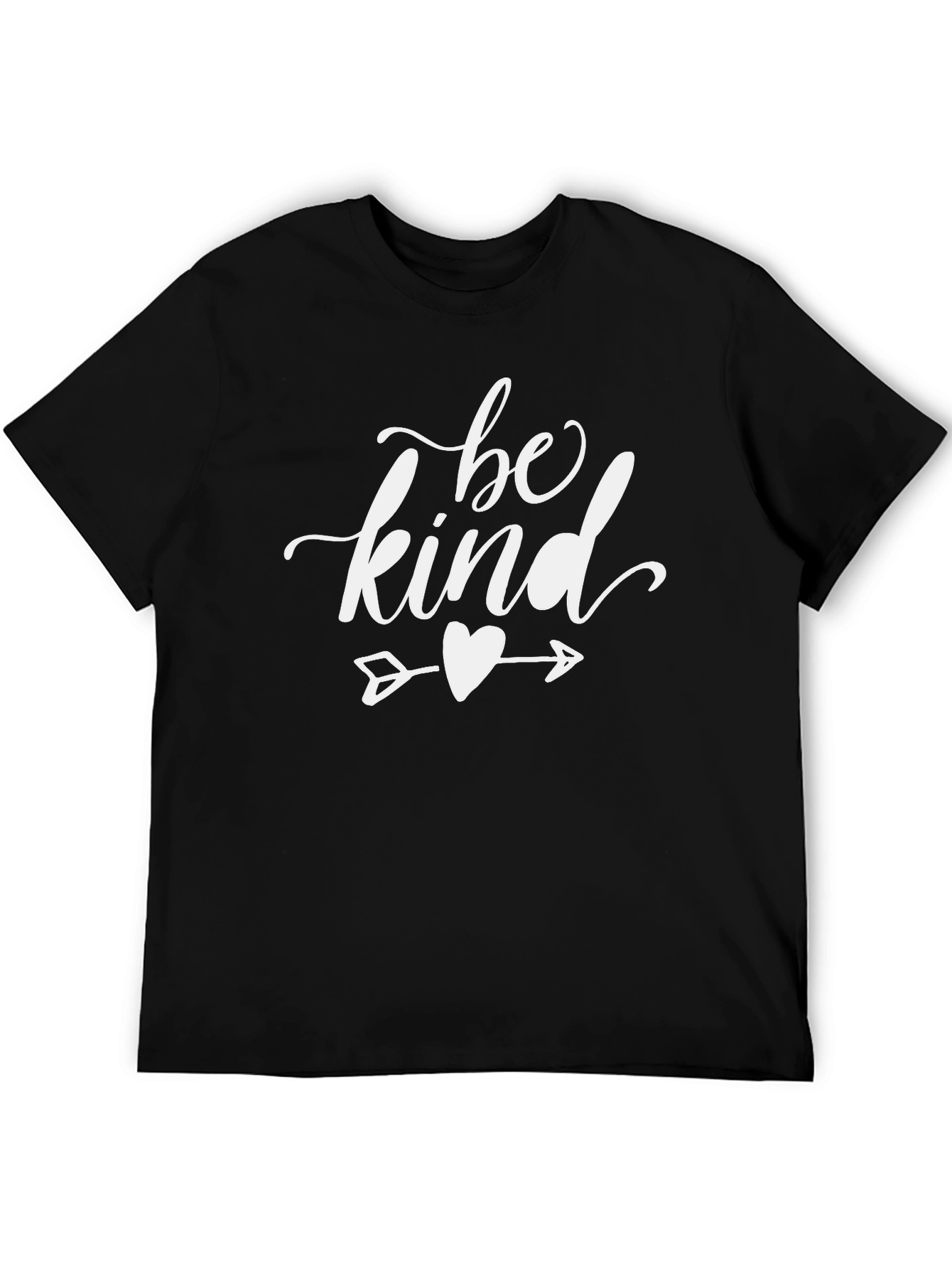 Be Kind Arrow Heart Graphic Tee - Black Cotton T-Shirt