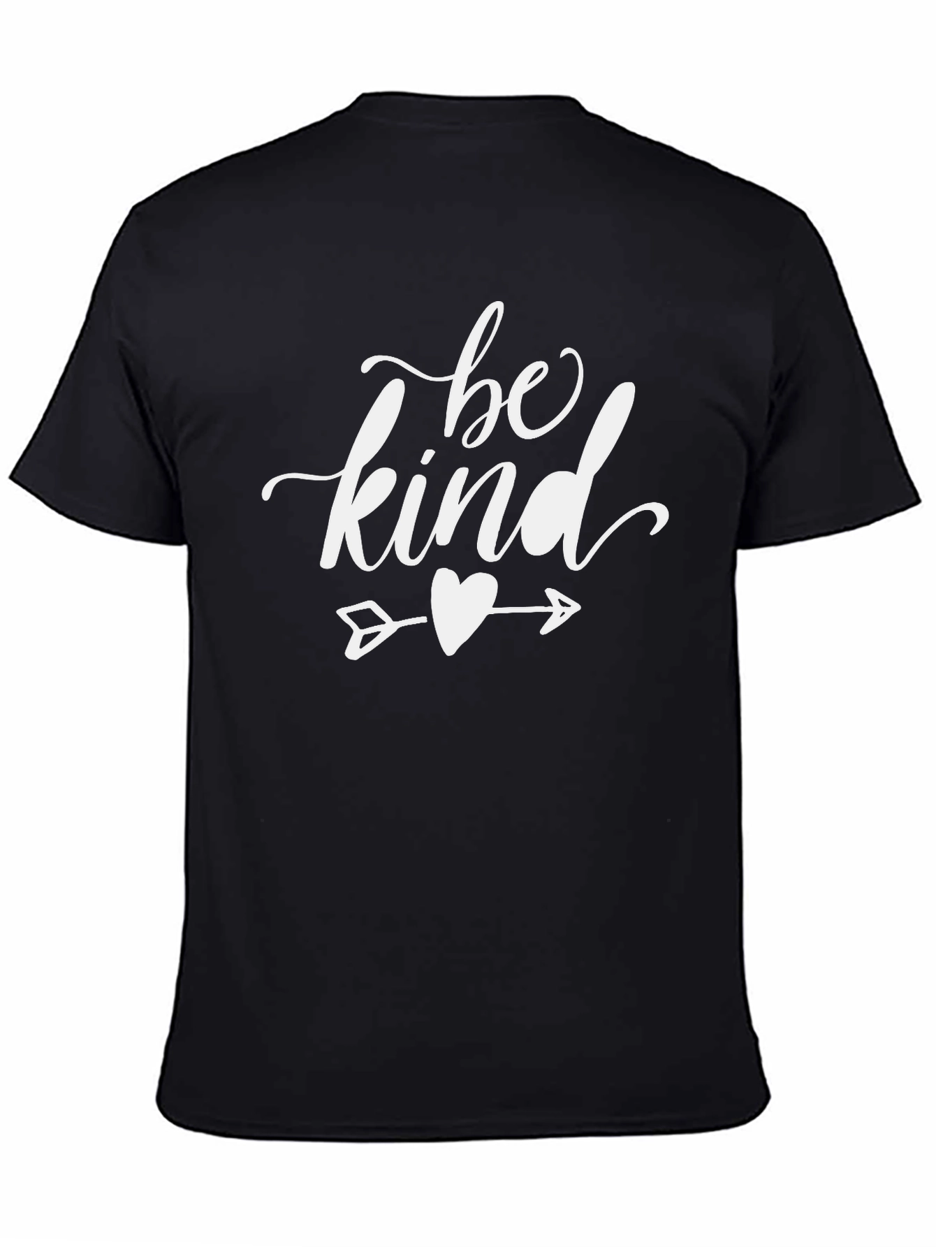 Be Kind Arrow Heart Graphic Tee - Black Cotton T-Shirt