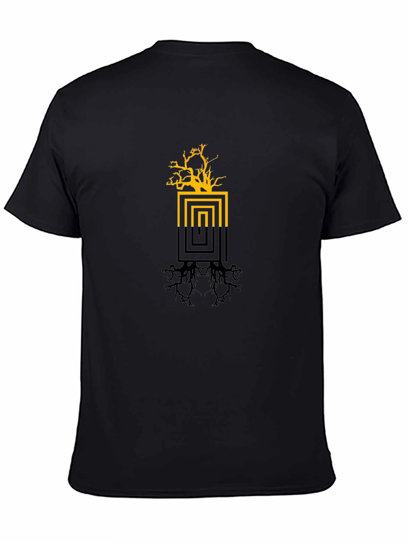 Modern Tree Graphic Black T-Shirt