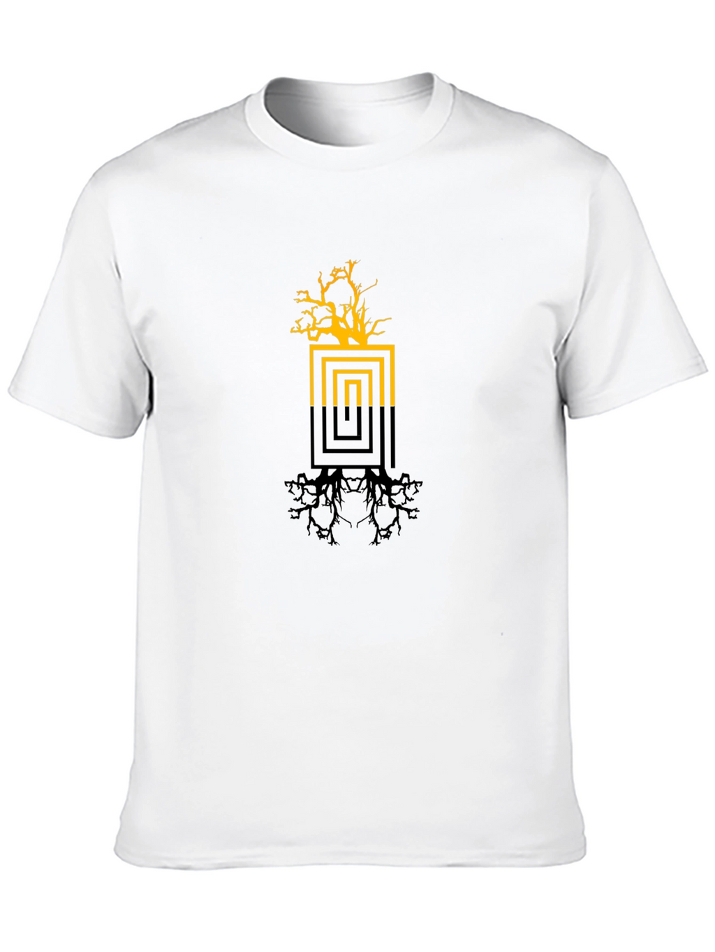 Modern Tree Graphic Black T-Shirt
