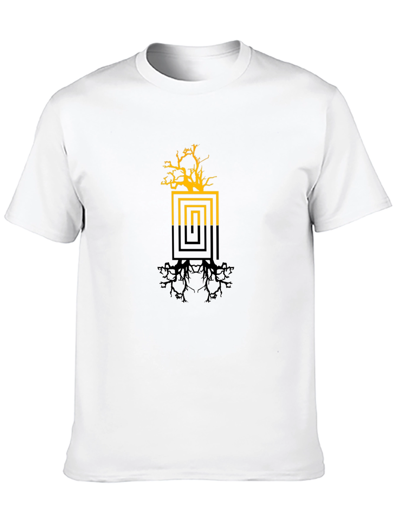 Modern Tree Graphic Black T-Shirt
