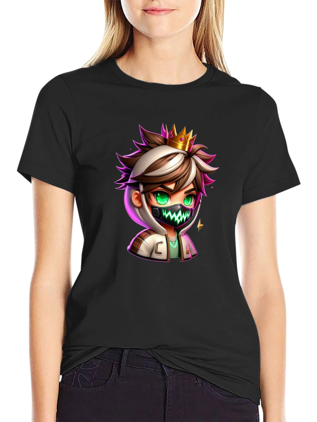 Cartoon King Graphic Tee - Black