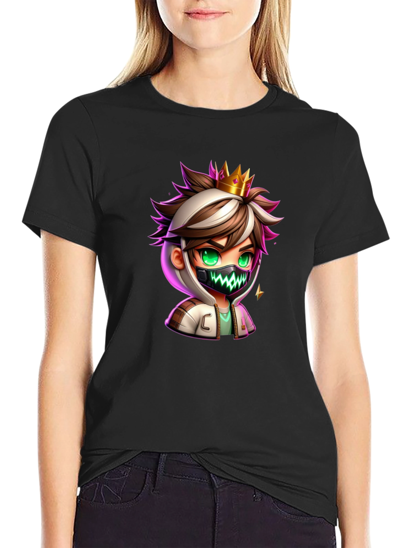Cartoon King Graphic Tee - Black