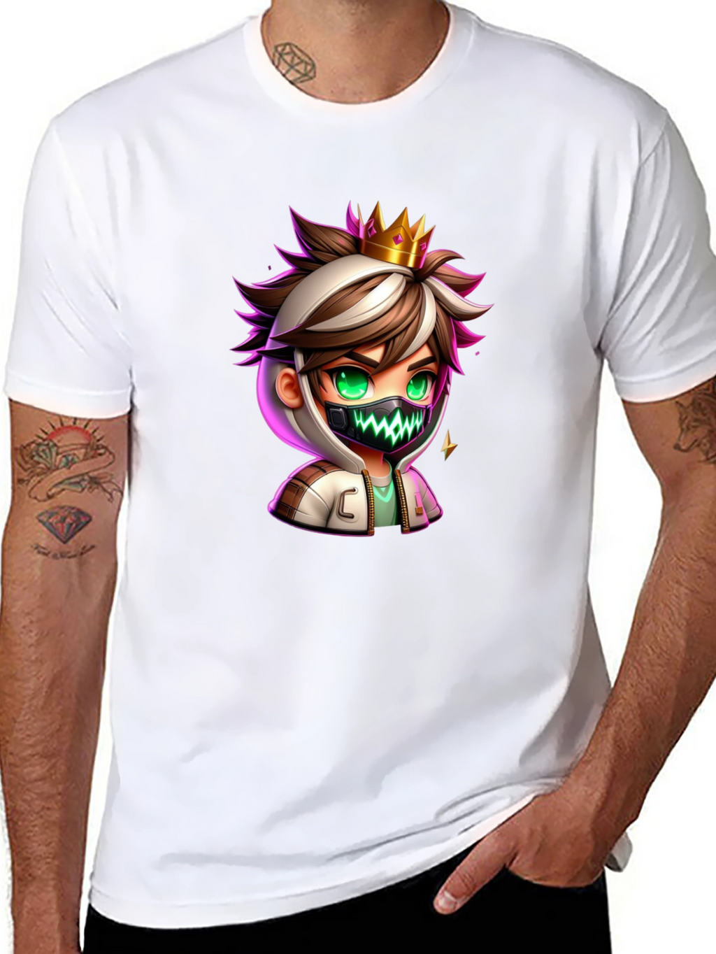 Cartoon King Graphic Tee - Black