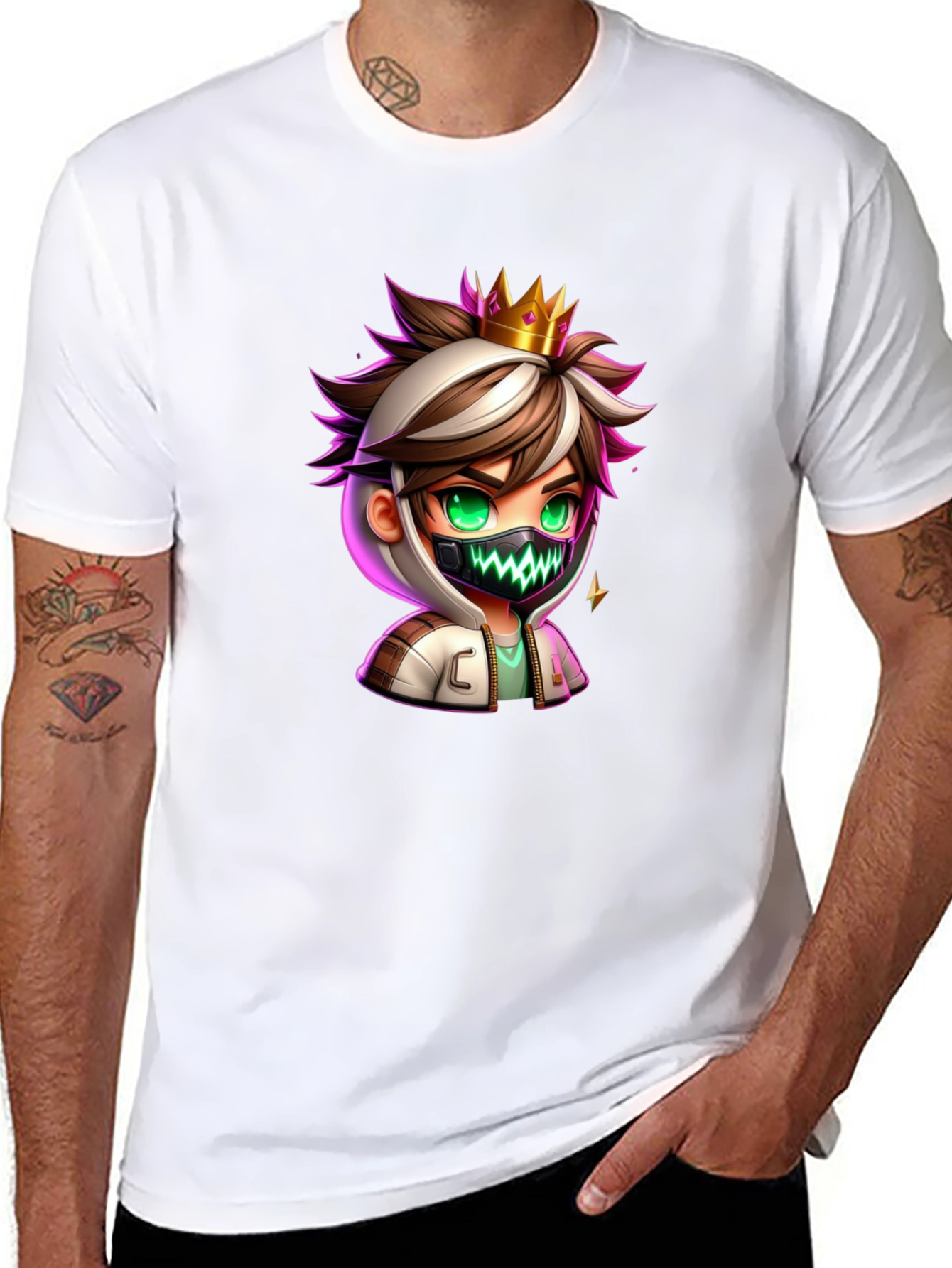 Cartoon King Graphic Tee - Black