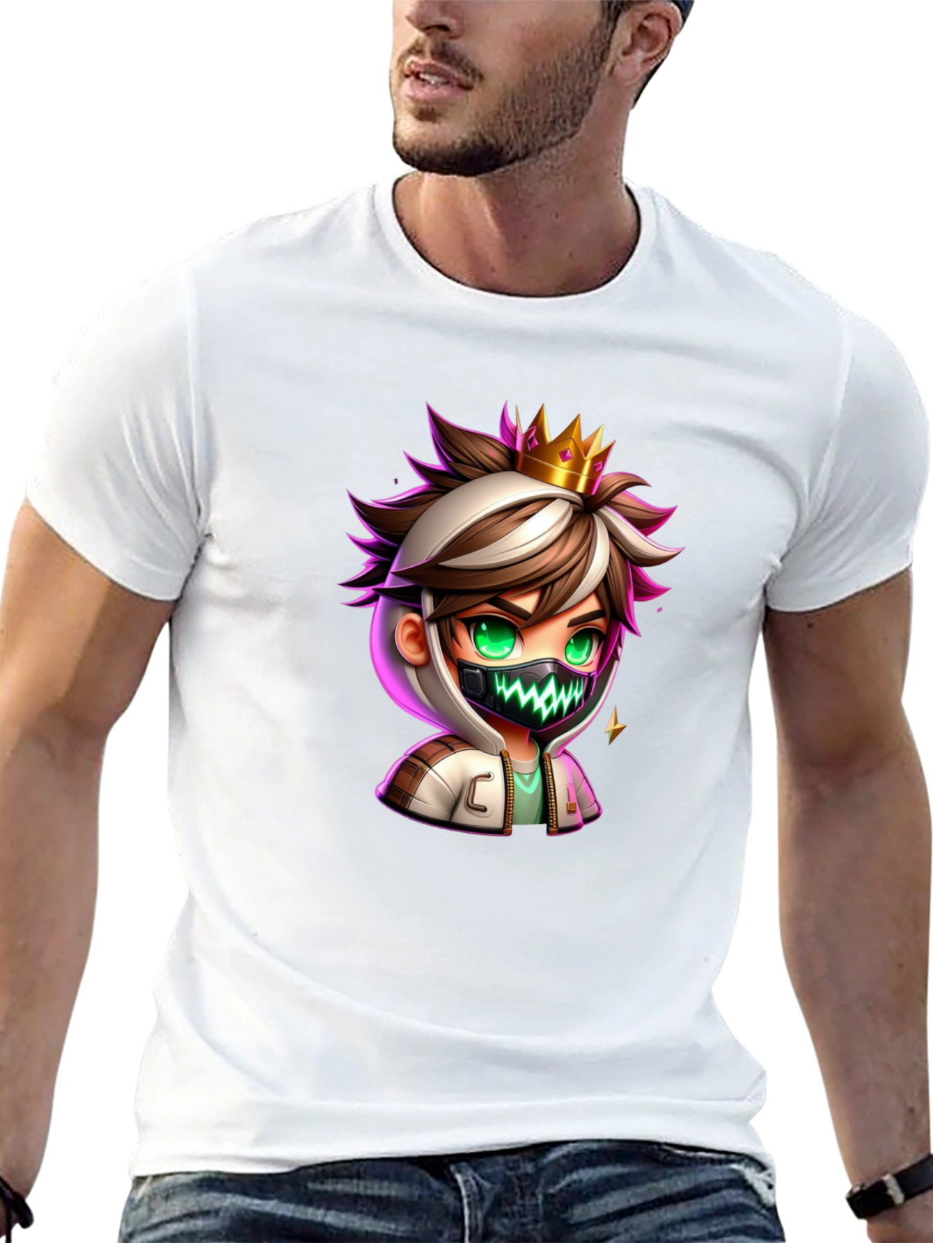 Cartoon King Graphic Tee - Black