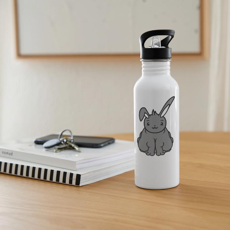 Fat Rabbit Sits Overweight Hungry Funny Sitting