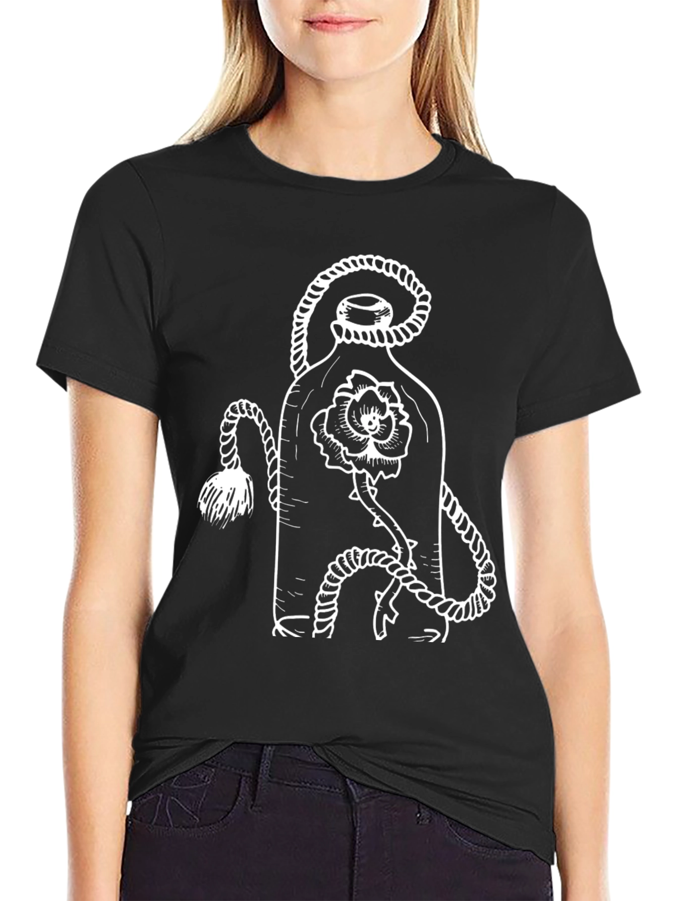 Rose in a Bottle Black Graphic Tee