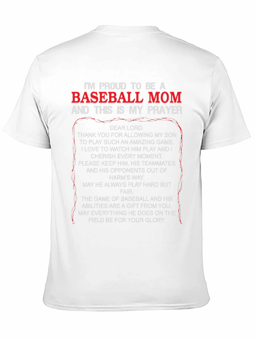 Proud Baseball Mom Prayer T-Shirt