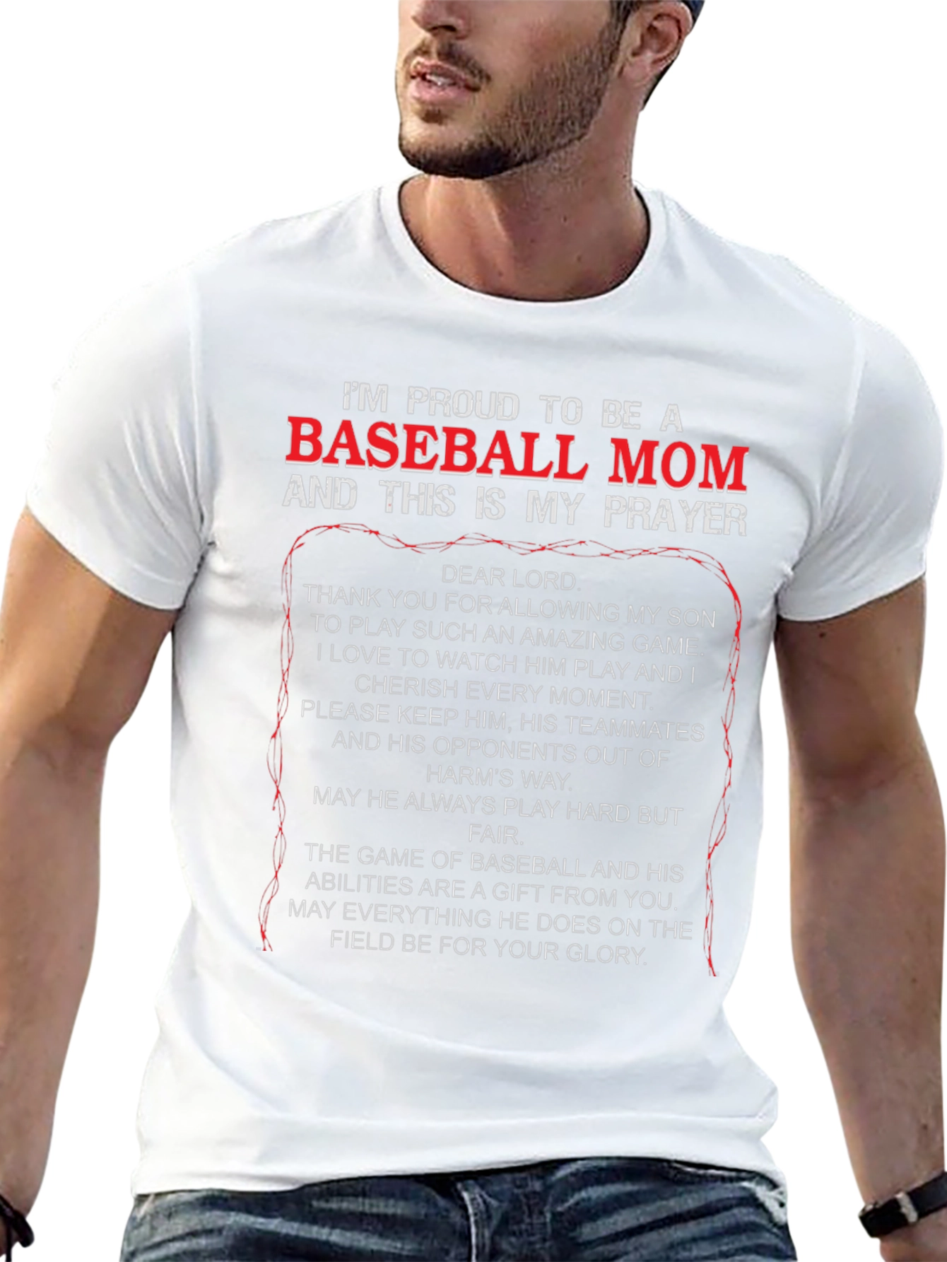 Proud Baseball Mom Prayer T-Shirt