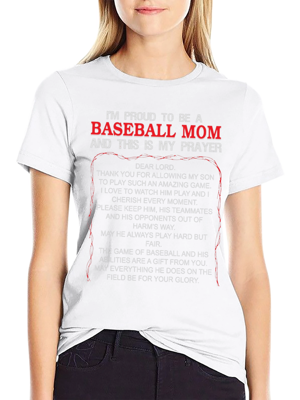 Proud Baseball Mom Prayer T-Shirt